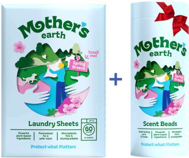 Umweltfreundliche Waschmittel-Blätter + Duftperlen Vorteilspaket Mother's Earth